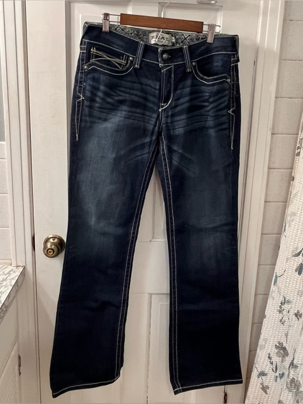 Ariat Real Denim Women's Low Rise Dark Indigo Boot Cut Jeans Size 31L